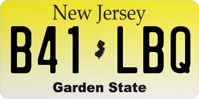 NJ license plate B41LBQ