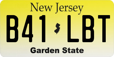 NJ license plate B41LBT
