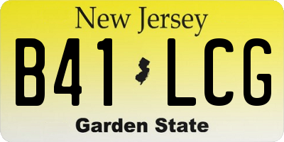 NJ license plate B41LCG