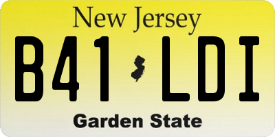 NJ license plate B41LDI