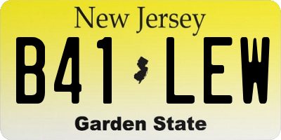 NJ license plate B41LEW