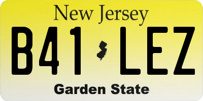NJ license plate B41LEZ