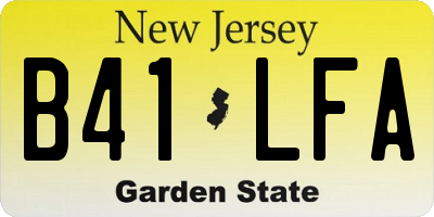NJ license plate B41LFA