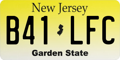 NJ license plate B41LFC