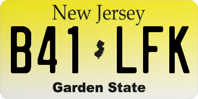 NJ license plate B41LFK