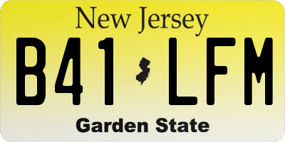 NJ license plate B41LFM