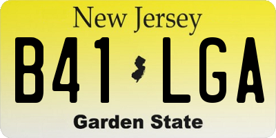 NJ license plate B41LGA