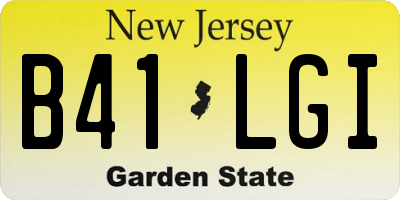 NJ license plate B41LGI