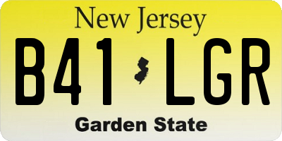 NJ license plate B41LGR