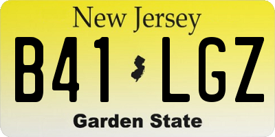 NJ license plate B41LGZ