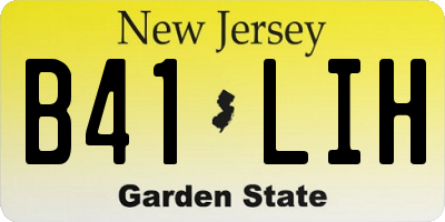 NJ license plate B41LIH