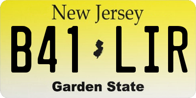 NJ license plate B41LIR