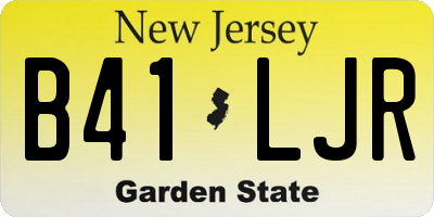 NJ license plate B41LJR