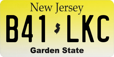 NJ license plate B41LKC