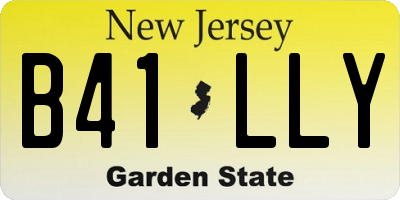 NJ license plate B41LLY