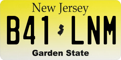 NJ license plate B41LNM