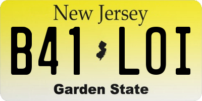 NJ license plate B41LOI