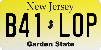 NJ license plate B41LOP