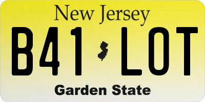 NJ license plate B41LOT