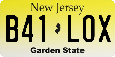 NJ license plate B41LOX