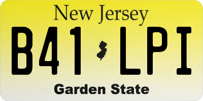 NJ license plate B41LPI
