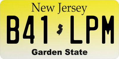 NJ license plate B41LPM
