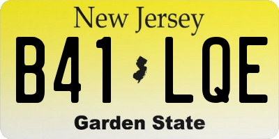 NJ license plate B41LQE