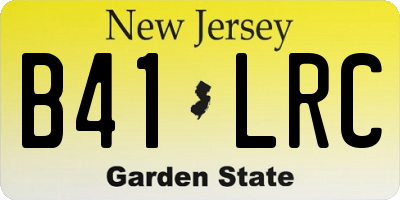 NJ license plate B41LRC