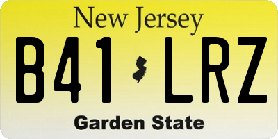 NJ license plate B41LRZ