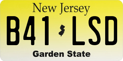 NJ license plate B41LSD