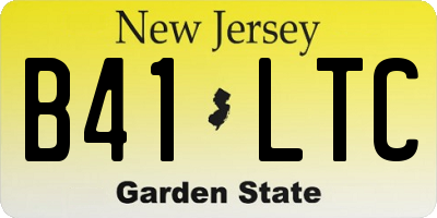 NJ license plate B41LTC