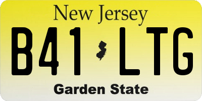NJ license plate B41LTG