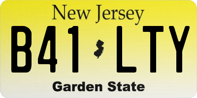 NJ license plate B41LTY