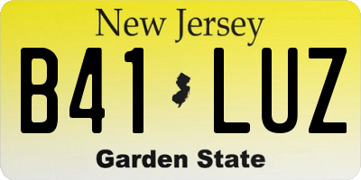 NJ license plate B41LUZ