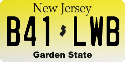 NJ license plate B41LWB