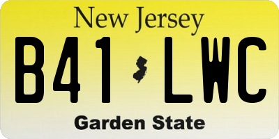 NJ license plate B41LWC