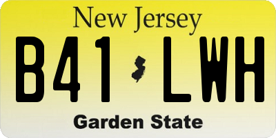 NJ license plate B41LWH