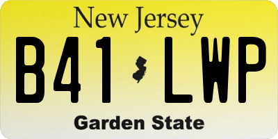 NJ license plate B41LWP