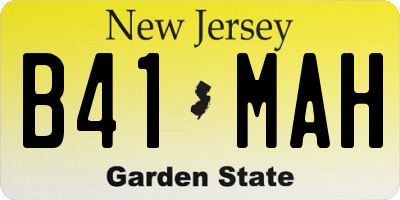 NJ license plate B41MAH
