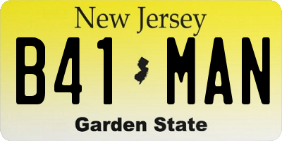 NJ license plate B41MAN