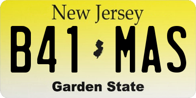 NJ license plate B41MAS