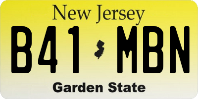 NJ license plate B41MBN