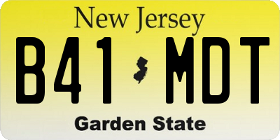 NJ license plate B41MDT