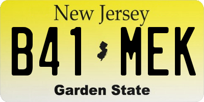 NJ license plate B41MEK