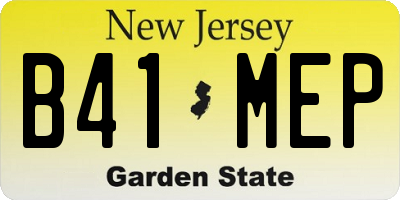NJ license plate B41MEP