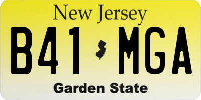 NJ license plate B41MGA