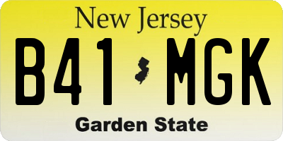 NJ license plate B41MGK
