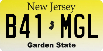 NJ license plate B41MGL