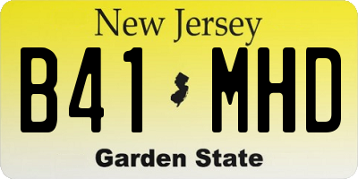 NJ license plate B41MHD