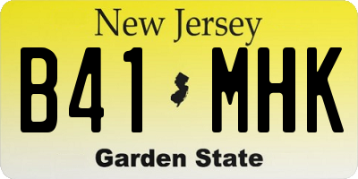 NJ license plate B41MHK